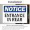Signmission Entrance In Rear OSHA Notice Sign, Vinyl Decal, 10in W x 7in L, 2PK OS-2PACK-NS-D-710-L-12101 - alternate 5
